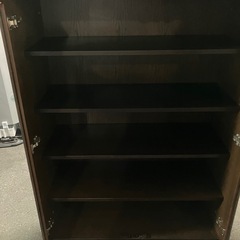 H2508-667 府中家具 書棚 レトロ キズ汚れ有り　ビス穴キャップ4個不足　の画像
