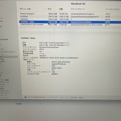 MacBook Air M1 メモリ8GB 容量256GBの画像