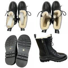 186000 UGG アグ ショートブーツ 36 24 ブラック 牛革 [1000025411590]の画像