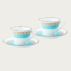 新品　Noritake ノリタケ カップ & ソーサー (ペアセット) (コーヒー ティー 兼用) 125cc ハミングブルー 2客の画像