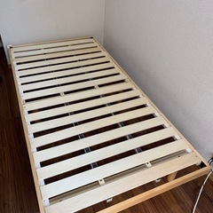 アイリスプラザ ベッド ベッドフレーム シングル 3段階 高さ調整 耐荷重約200kg 天然木 すのこベッド ナチュラルの画像