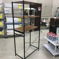 【ｼﾞｬﾝｸﾞﾙｼﾞｬﾝｸﾞﾙ金沢店】  レンジラック 木目調/BK W76×D41×H170 クリーニング済み												の画像