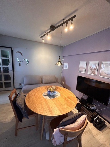 リセノ120センチ円形ダイニングテーブル