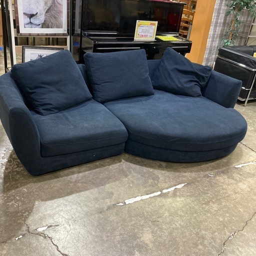カウチソファ　ネイビー
