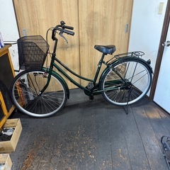 中古車　ママチャリ　26インチ　LEDダイナモライト　グリーン　美品の画像
