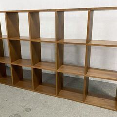 無印良品 スタッキングシェルフ5段×3列 ウォールナット オープンラック 間仕切り インテリア 収納 棚 飾り 中古家具 店頭引取歓迎 R9996の画像