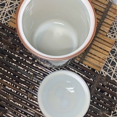 【茶道具】京焼 手塚玉堂作 桶側染付 水指 在銘 作家物 茶器 時代物 骨董 古道具 アンティーク 良品 配送可能の画像