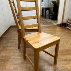 激安二脚セット!! IKEA KAUSTBY カウストビー ダイニングチェア ハイバックタイプ 木製家具の画像
