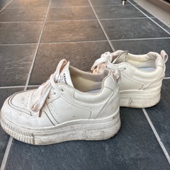 厚底スニーカーホワイトの画像