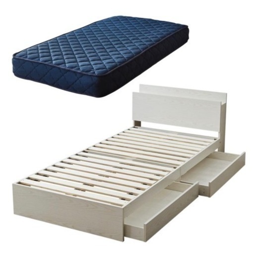 【新品未開封】ベッドフレーム、マットレスセット(シングル)