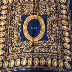 Christian Dior シルクスカーフ ネイビーの画像