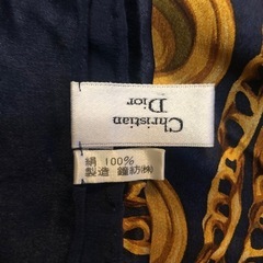 Christian Dior シルクスカーフ ネイビーの画像