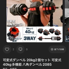 トレーニングベンチ　ダンベルセット　20kgx2 40kgx2の画像