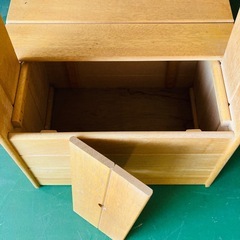 踏み台　ステップスタンド　木製　椅子　収納　物入れ付きステップチェアの画像