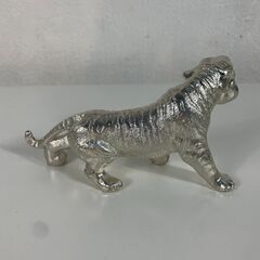 ◆🔶送料無料・設置無料有り🔶◆Christofle クリストフル シルバープレート製 虎 タイガー オブジェ 彫刻 インテリア 置物 フランス製の画像