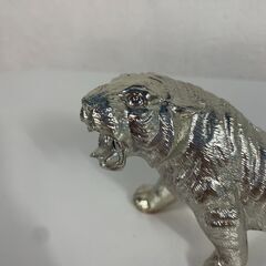 ◆🔶送料無料・設置無料有り🔶◆Christofle クリストフル シルバープレート製 虎 タイガー オブジェ 彫刻 インテリア 置物 フランス製の画像