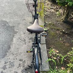 【リサイクルショップどりーむ天保山店】No.411 エコチャリNo.22081R 自転車 20インチ 黒 ベル〇 ライト〇の画像