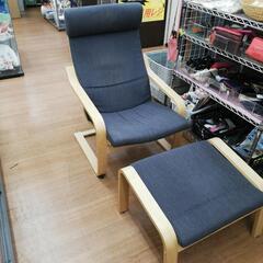 ☆ドリーム荒牧店☆ジモティー割引有☆ IKEA オットマン付ロッキングチェア POANG ポエング GRYの画像