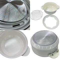 現状品 BRUNO ブルーノ グリル鍋 グリルポット BOE029-WH  ホワイト 箱入り 鍋 蒸し網 セラミック [1000027792321]の画像