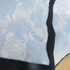 CELINE セリーヌ　高級毛布　ブランドロゴ刺繍総柄　美品　未使用タグ付き　シングル２枚セットの画像