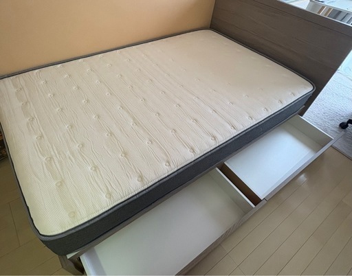 【使用期間短い！】ニトリ セミダブルベッドフレーム＋マットレス