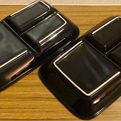 食器　ランチプレート2枚セット　３つ仕切り皿　ネイビー　ワンプレートの画像