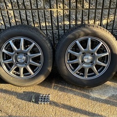 軽自動車タイヤ、ホイールセット　ブリヂストン ⑥155.65.13 タイヤ4本と中古美品ホイールとナット付きの画像