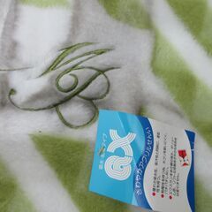 三越　高級毛布　タグ付き未使用　シングル　グリーン系の画像