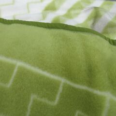 三越　高級毛布　タグ付き未使用　シングル　グリーン系の画像