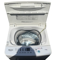 【ジ0822-16】中古美品‼️Hisense 全自動洗濯機 4.5kg HW-E4503 2020年製　簡易清掃済みの画像