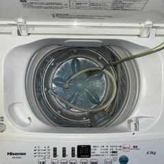 【ジ0822-16】中古美品‼️Hisense 全自動洗濯機 4.5kg HW-E4503 2020年製　簡易清掃済みの画像
