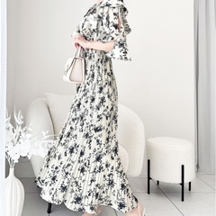 花柄 フリル袖 ワンピース 【2着セット】の画像