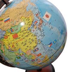 地球儀 木製スタンド カラー 国旗 タイプの画像