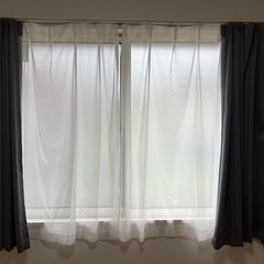 遮光3級カーテン＆レース 4枚セット(NラセットGY 100X135cmセット)2組の画像