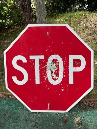 ミリタリー　弾痕　ヴィンテージ看板  アメリカン