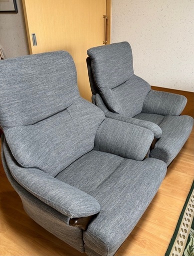 ニトリ　1人用布張りソファ(コウテイ3 DR-GY)  2脚セット