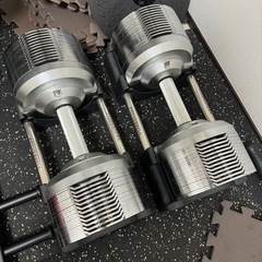 バーベル120kg、ハーフラック、ベンチ、イージーバー    IROTEC（アイロテック）プロバーベル可変式ダンベル41.5kgセットの画像