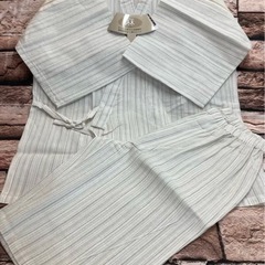 【受付中‼️】新品！麻綿混合の清涼感素材、通気性抜群のメンズ甚平★XLサイズ（2L）★いつでもお渡し可能です⭕️の画像
