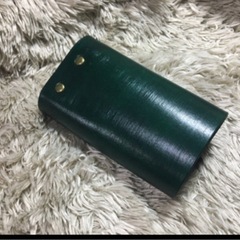 レザーキーケース　深海グリーンの画像