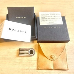 BVLGARI ブルガリ マネークリップ シルバー925 × オニキス 正規品・ヴィンテージ物・希少付属品完備の画像