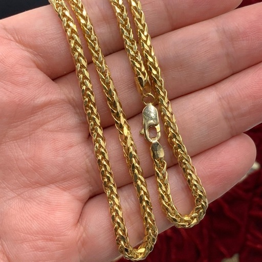 750 18金　スパイクチェーン　ネックレス　10.7g 約49.5cm 幅3mm