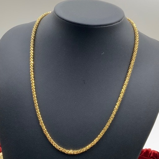 750 18金　スパイクチェーン　ネックレス　10.7g 約49.5cm 幅3mm