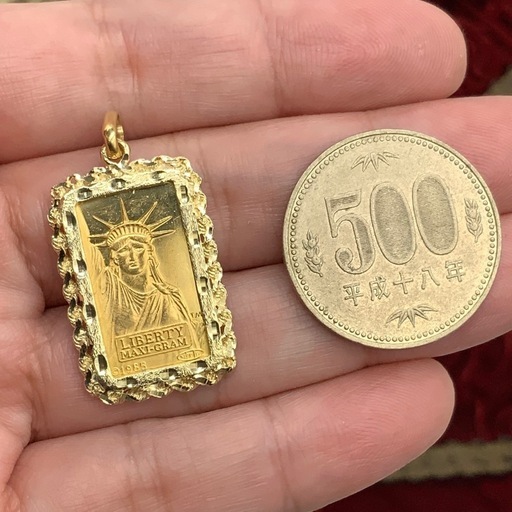 K24 リバティー5g ペンダントトップ　枠k18 8.1g