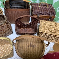籐製品 籐のかご類  いっぱいの画像