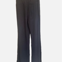 【スロー】レディース ブラック ワイドパンツ スリット入り Sの画像