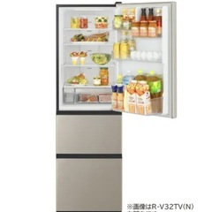 日立 冷蔵庫 Vタイプ ライトゴールド R-V32TV-N [幅54cm /315L /3ドア /右開きタイプ /2023年] の画像