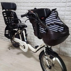 🌸美品🌈大容量8🌸室内保管🌼パナソニック ⚪️ギュット　🌸子供乗せ電動自転車ホワイト23の画像