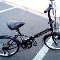 2０インチ　黒　折りたたみ自転車　変速　カゴ付き♪の画像