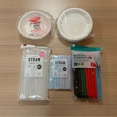 【引取限定】未使用 ストロー 紙皿
