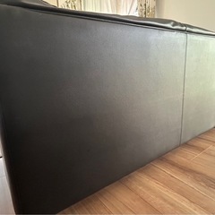 3人掛けソファー　黒　合皮レザーの画像